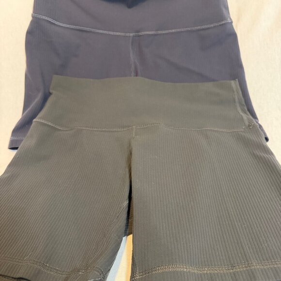 Ribbed Biker Shorts Size 6 4” Inseam High Rise Athleisure 2 pair - Picture 3 of 6